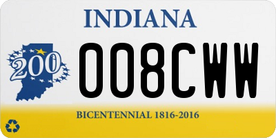 IN license plate 008CWW