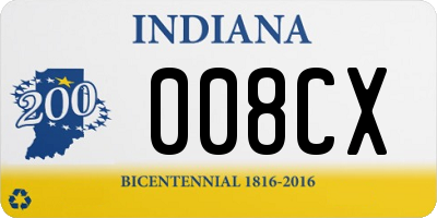 IN license plate 008CX