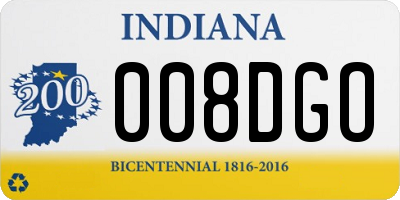 IN license plate 008DGO