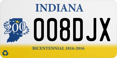IN license plate 008DJX