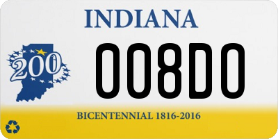 IN license plate 008DO