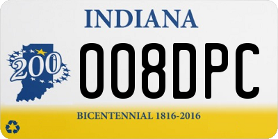 IN license plate 008DPC