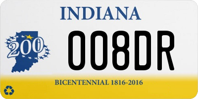 IN license plate 008DR