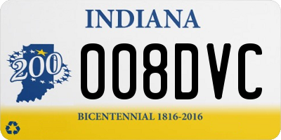 IN license plate 008DVC