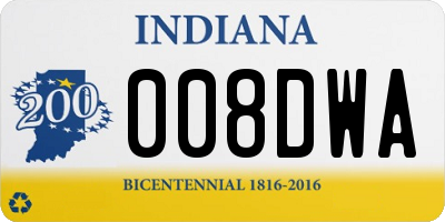 IN license plate 008DWA