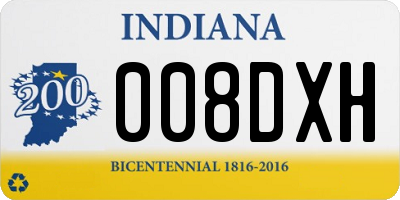 IN license plate 008DXH