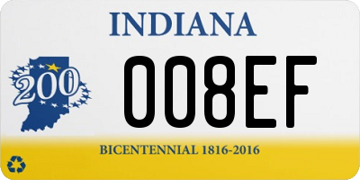 IN license plate 008EF