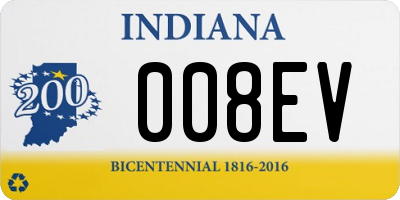 IN license plate 008EV