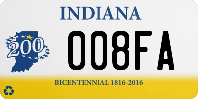 IN license plate 008FA