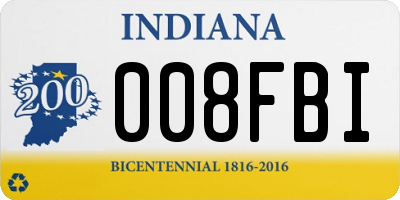 IN license plate 008FBI