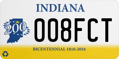 IN license plate 008FCT