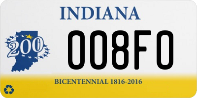 IN license plate 008FO