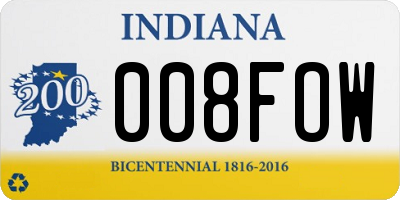 IN license plate 008FOW