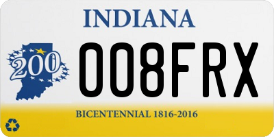 IN license plate 008FRX