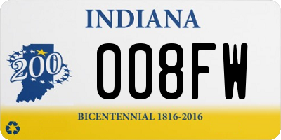 IN license plate 008FW