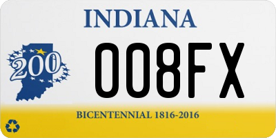 IN license plate 008FX