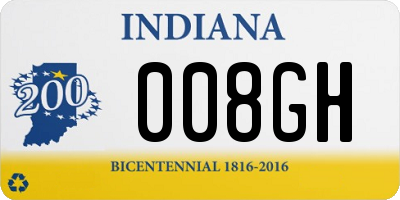 IN license plate 008GH