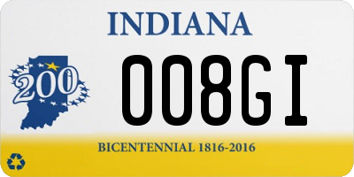 IN license plate 008GI