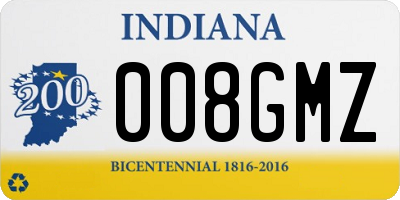 IN license plate 008GMZ