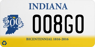 IN license plate 008GO