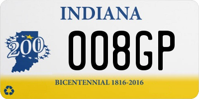 IN license plate 008GP