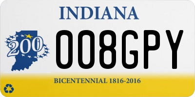 IN license plate 008GPY