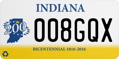 IN license plate 008GQX