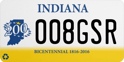 IN license plate 008GSR