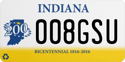 IN license plate 008GSU
