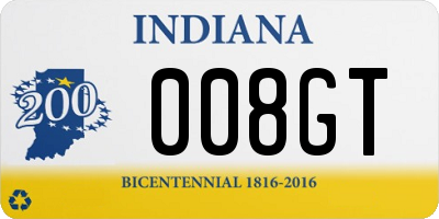 IN license plate 008GT