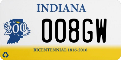 IN license plate 008GW