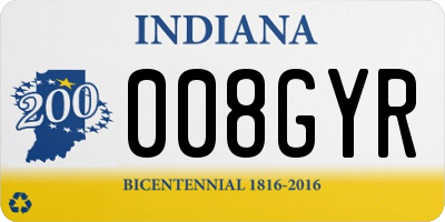 IN license plate 008GYR