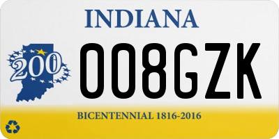 IN license plate 008GZK