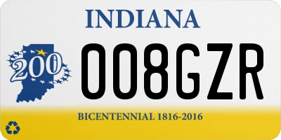 IN license plate 008GZR