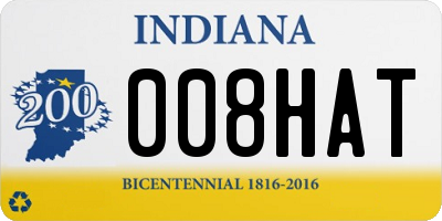 IN license plate 008HAT