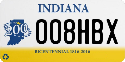 IN license plate 008HBX