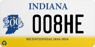 IN license plate 008HE