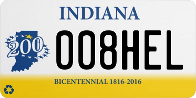 IN license plate 008HEL