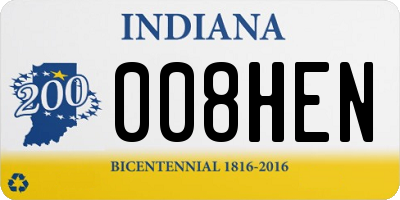 IN license plate 008HEN