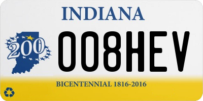 IN license plate 008HEV