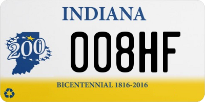 IN license plate 008HF