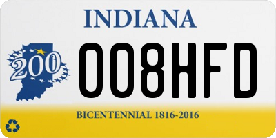 IN license plate 008HFD