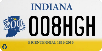 IN license plate 008HGH