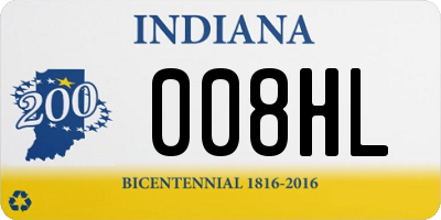 IN license plate 008HL