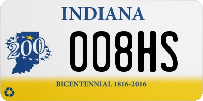 IN license plate 008HS