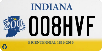 IN license plate 008HVF