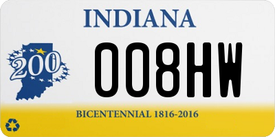 IN license plate 008HW