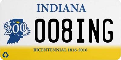 IN license plate 008ING