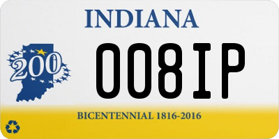 IN license plate 008IP