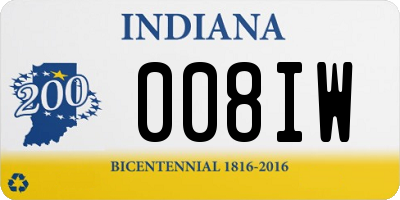 IN license plate 008IW